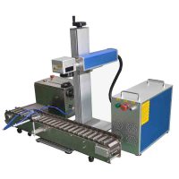 Desktop Fiber Laser Marking Machine with Conveyor Belt for Marking Pen